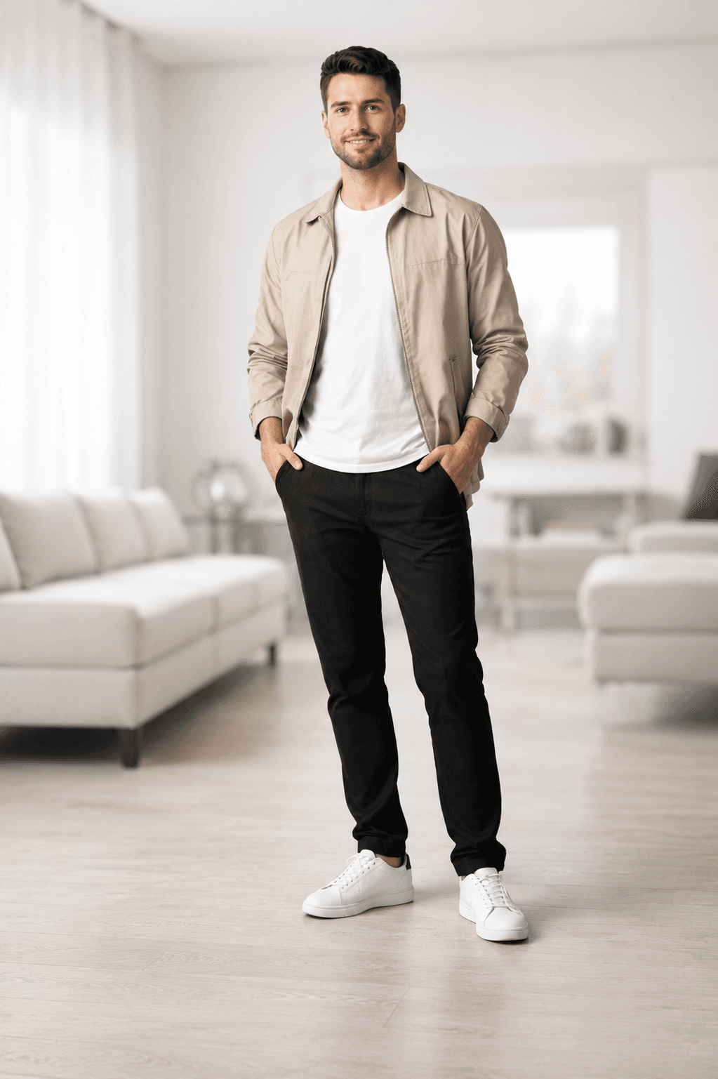 Beispiel einer KI-Vorschau des Outfits auf einer Person